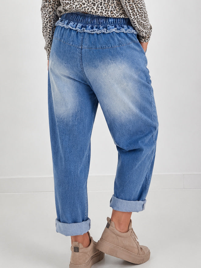 Jeans mit elastischem Bund und Patten - denim ( lieferbar ab 04.08.26)