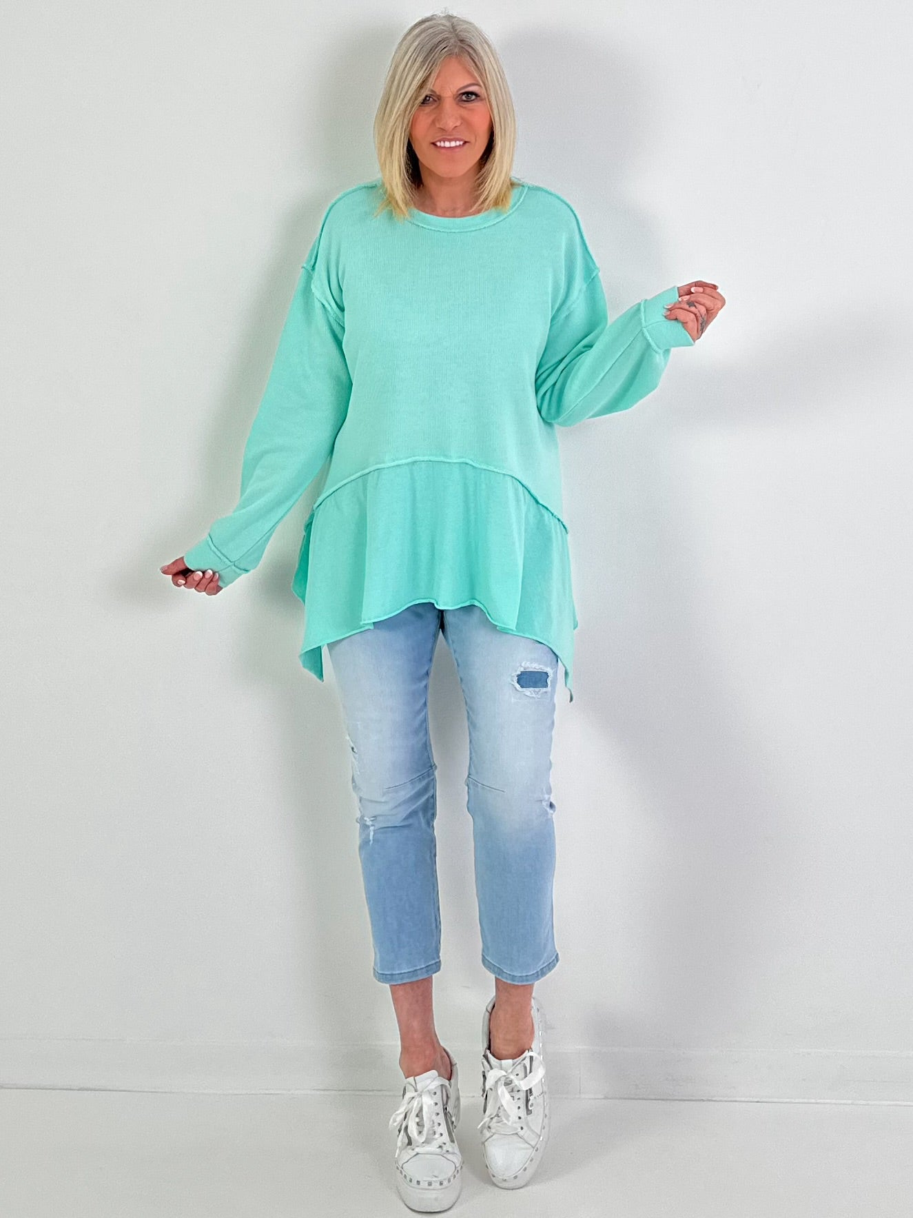 Sweater Modell "Drift Ensemble" - watergreen