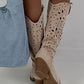 Boots with cut-out - beige