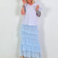 Striped Fine Knit Shirt - light blue-pink