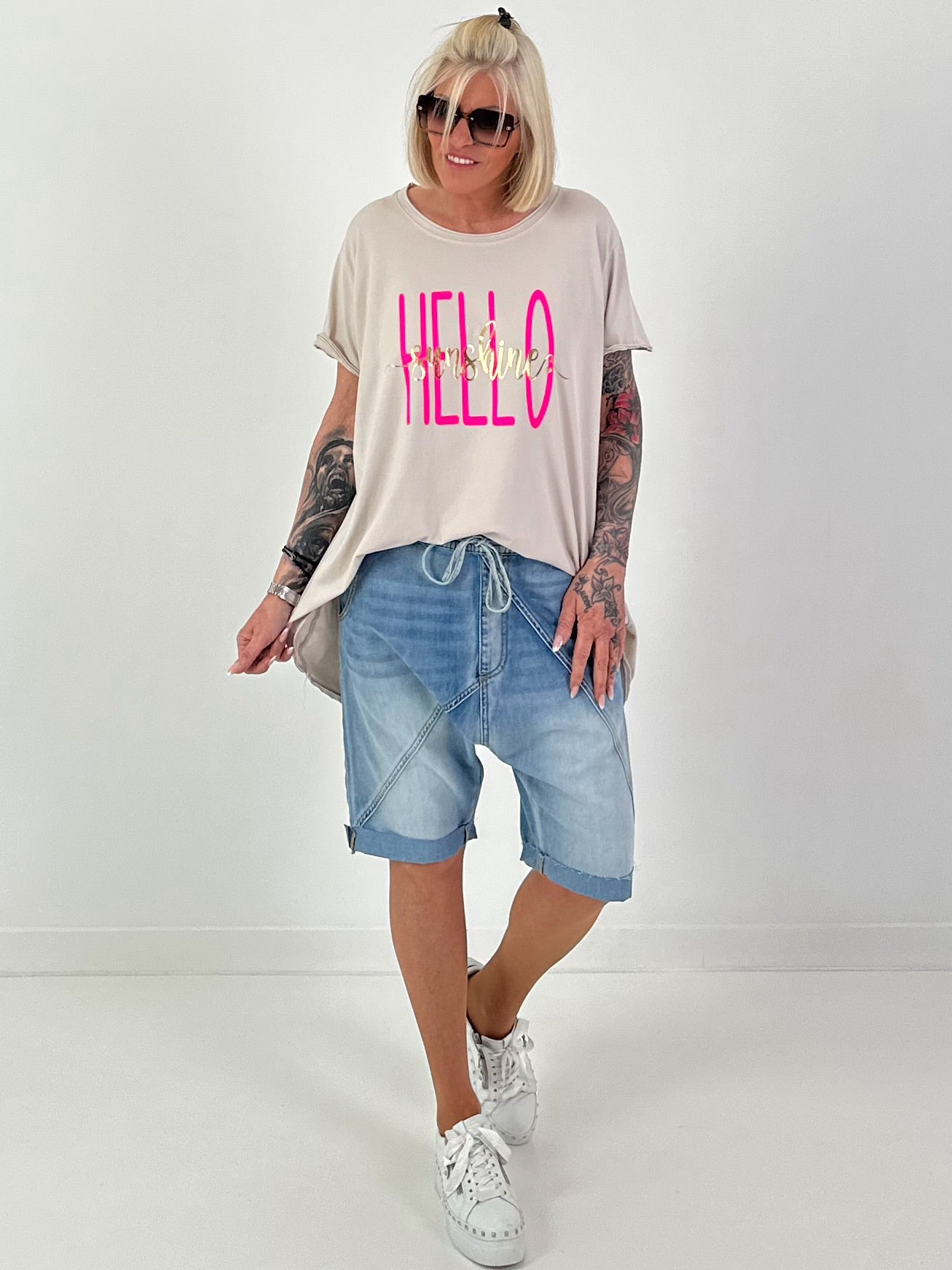 Long T-Shirt Hello Sunshine - beige