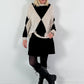 Sweater model "Geometric Glow" - beige-black