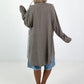 Oversized Leinen-Military Blazer - taupe