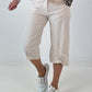 Hose mit Druckknöpfen Details - beige
