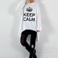 Oversized shirt model "KEEP CALM" - white