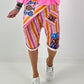 Short baggy shorts with overlap - beige