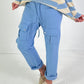 Hose mit Cargo Taschen - hellblau