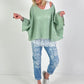 Oversized gehaakt shirt - saliegroen
