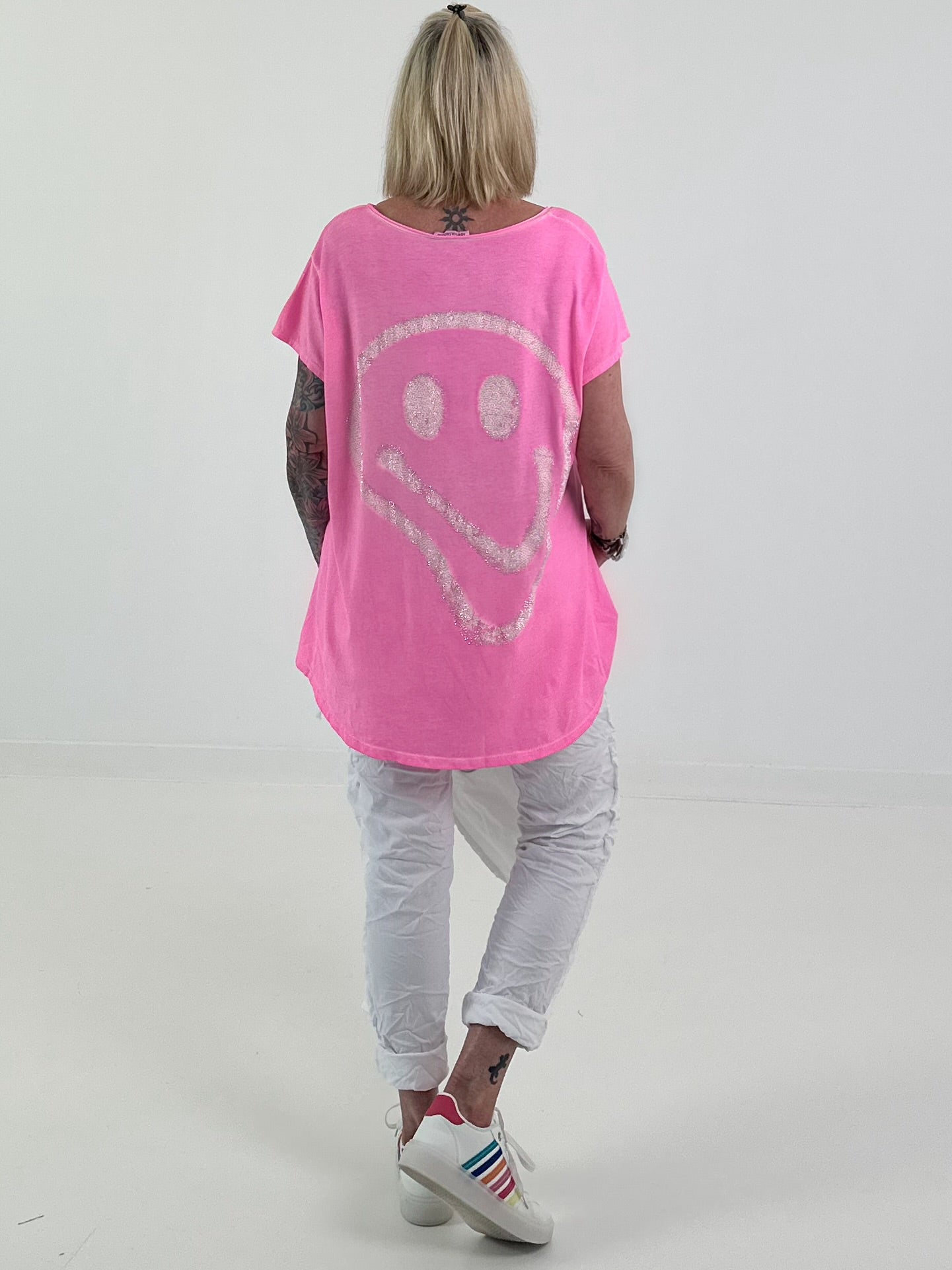 T-Shirt Smile - neonpink