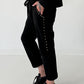 Hose mit goldenen Nieten-Details - schwarz