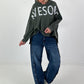 Oversized Hoodie Awesome - olive