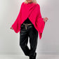 Poncho Pullover Model "Soul Warmer" - pink