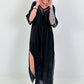 Ibiza Kleid mit Häkeleinsätzen - schwarz