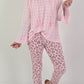 Structured tunic with tie belt and flounced sleeves - pink