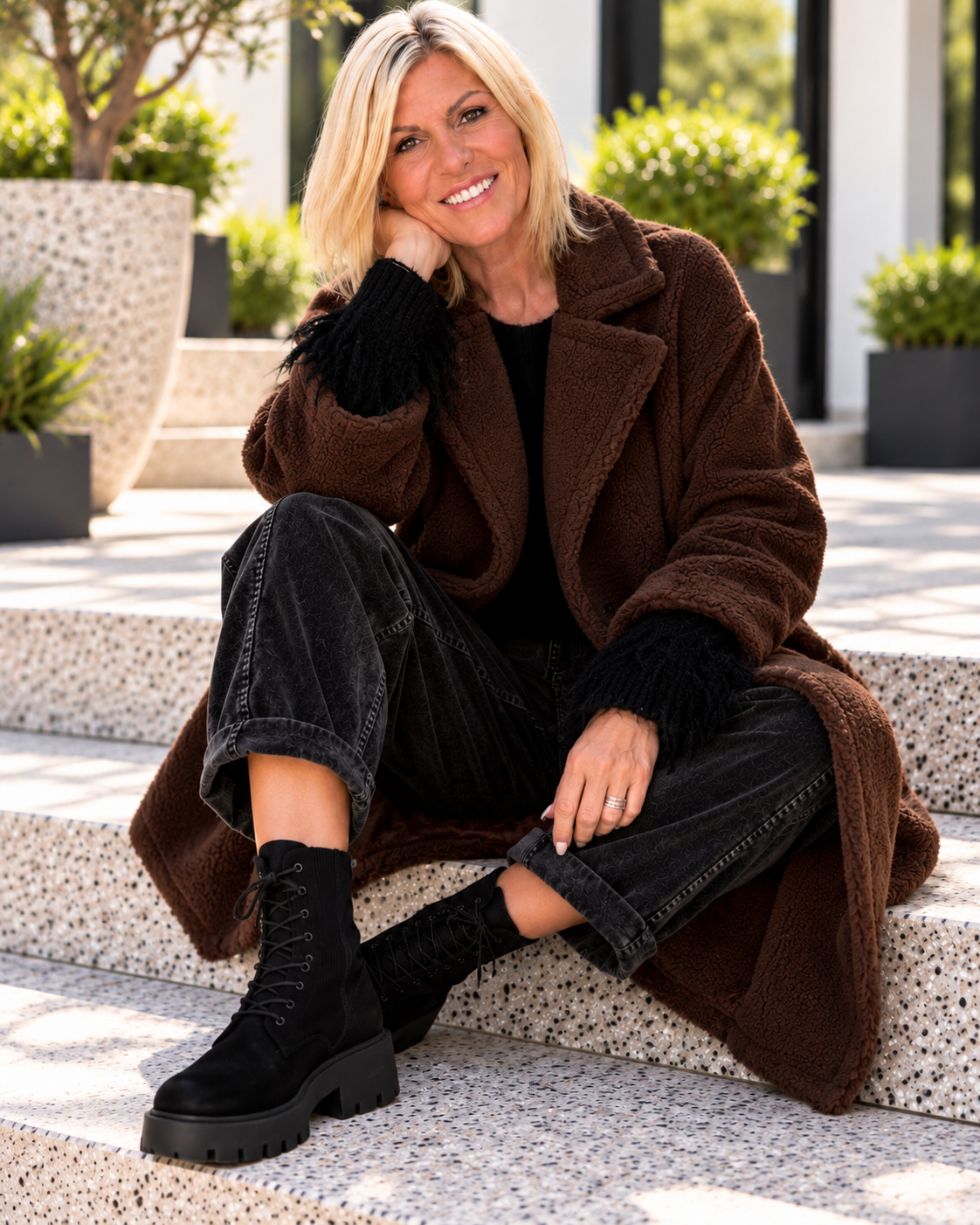 Cozy Teddy Coat - Mocha