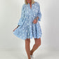 Tunic/dress with floral pattern - light blue