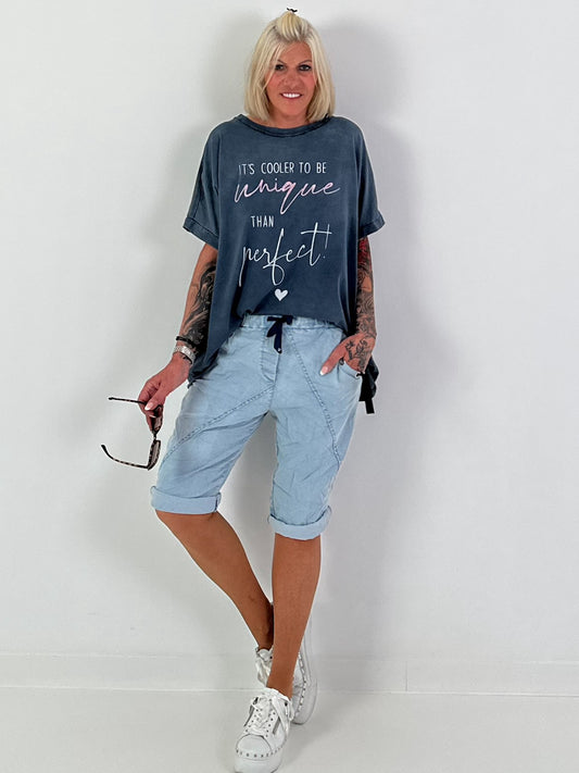 T-shirt Unique - grijsblauw