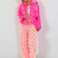 Musselin Hose mit Streifen - neonorange-weiss-pink