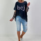 T-Shirt Hej - blau
