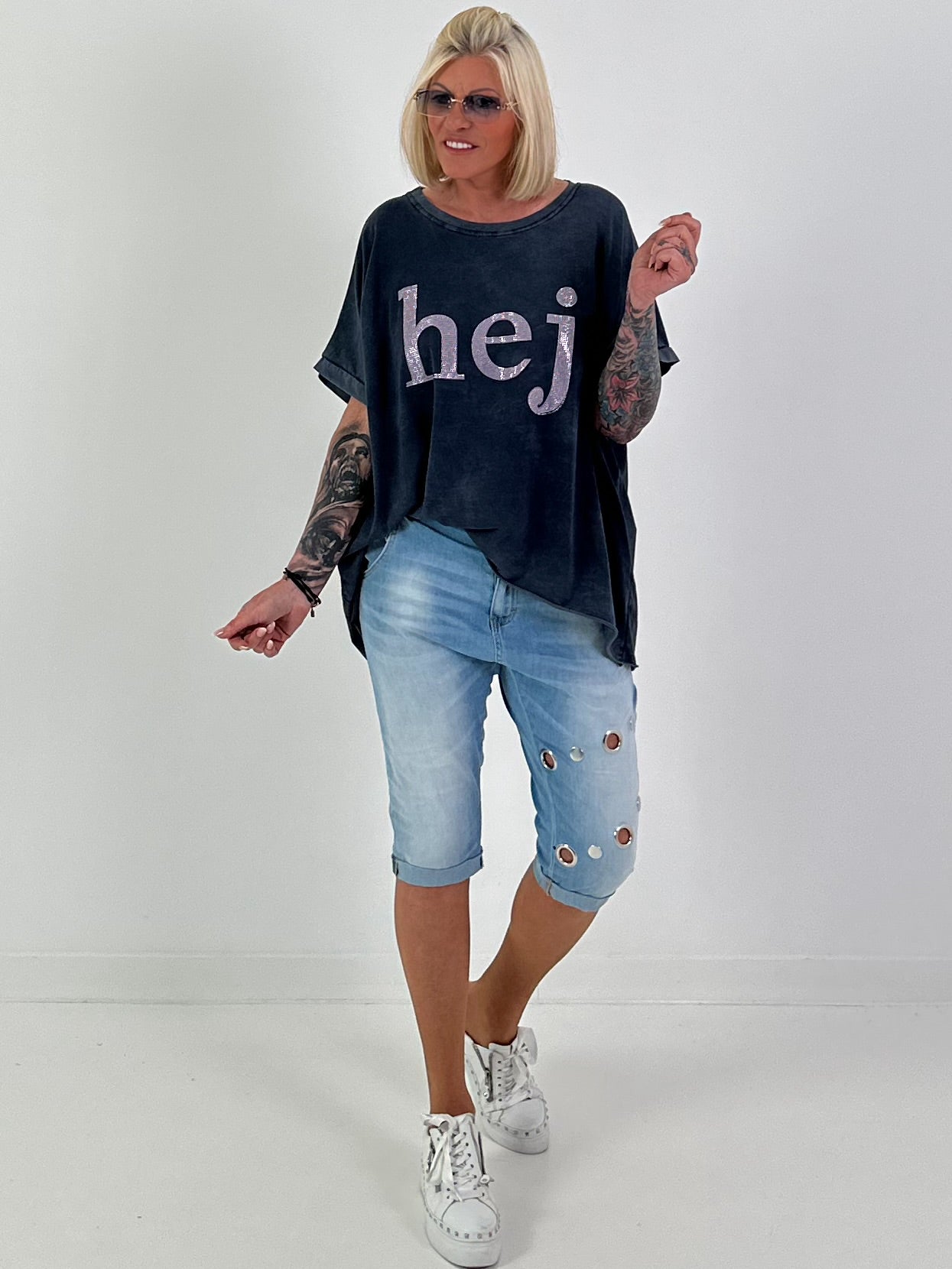 T-Shirt Hej - blau