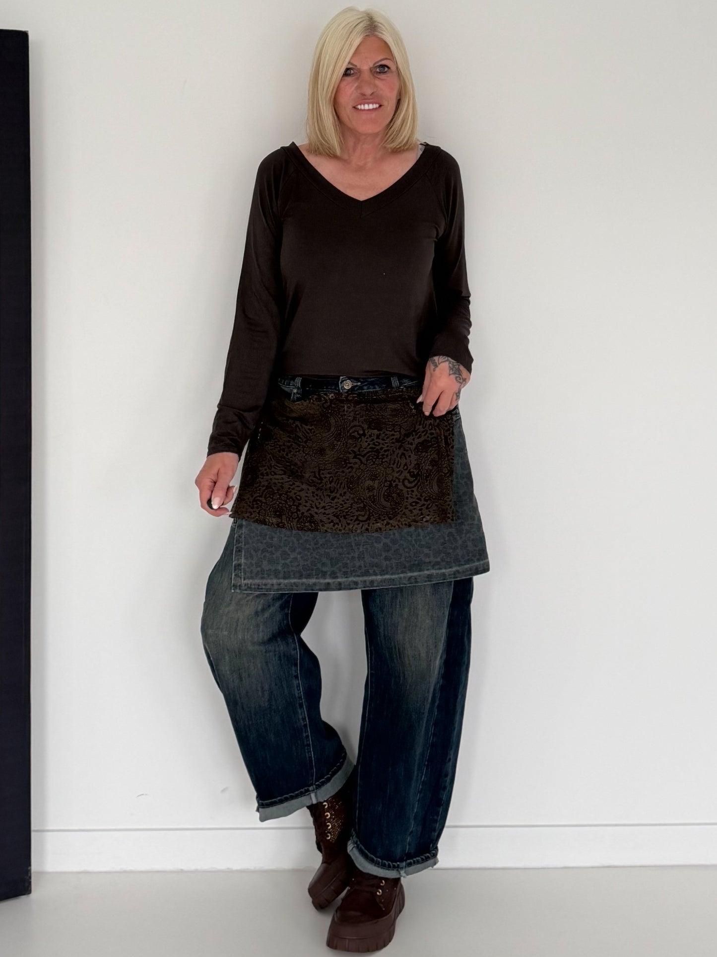 Ballonjeans mit abnehmbarem Layer-Detail - used-denim