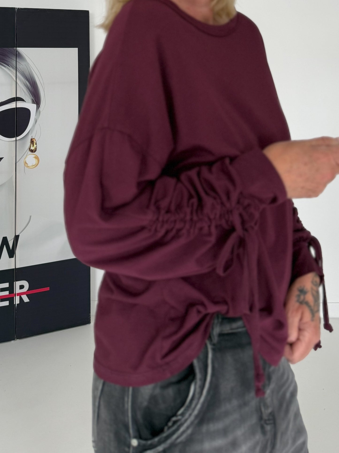 Shirt met ruches - roze