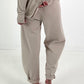 Casual trousers with a wrap-around design - beige