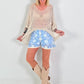 Crochet Shorts - light blue-multicolor