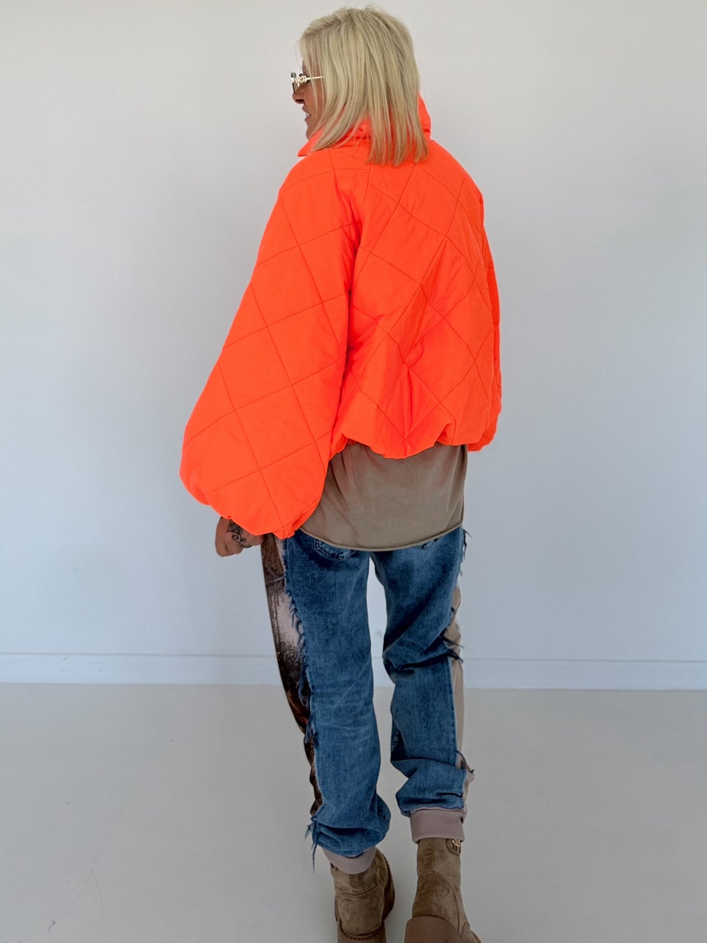 Jacke mit Puffärmelchen - neonorange