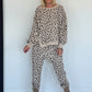 Zweiteiler mit Allover-Leo-Print - beige-mokka
