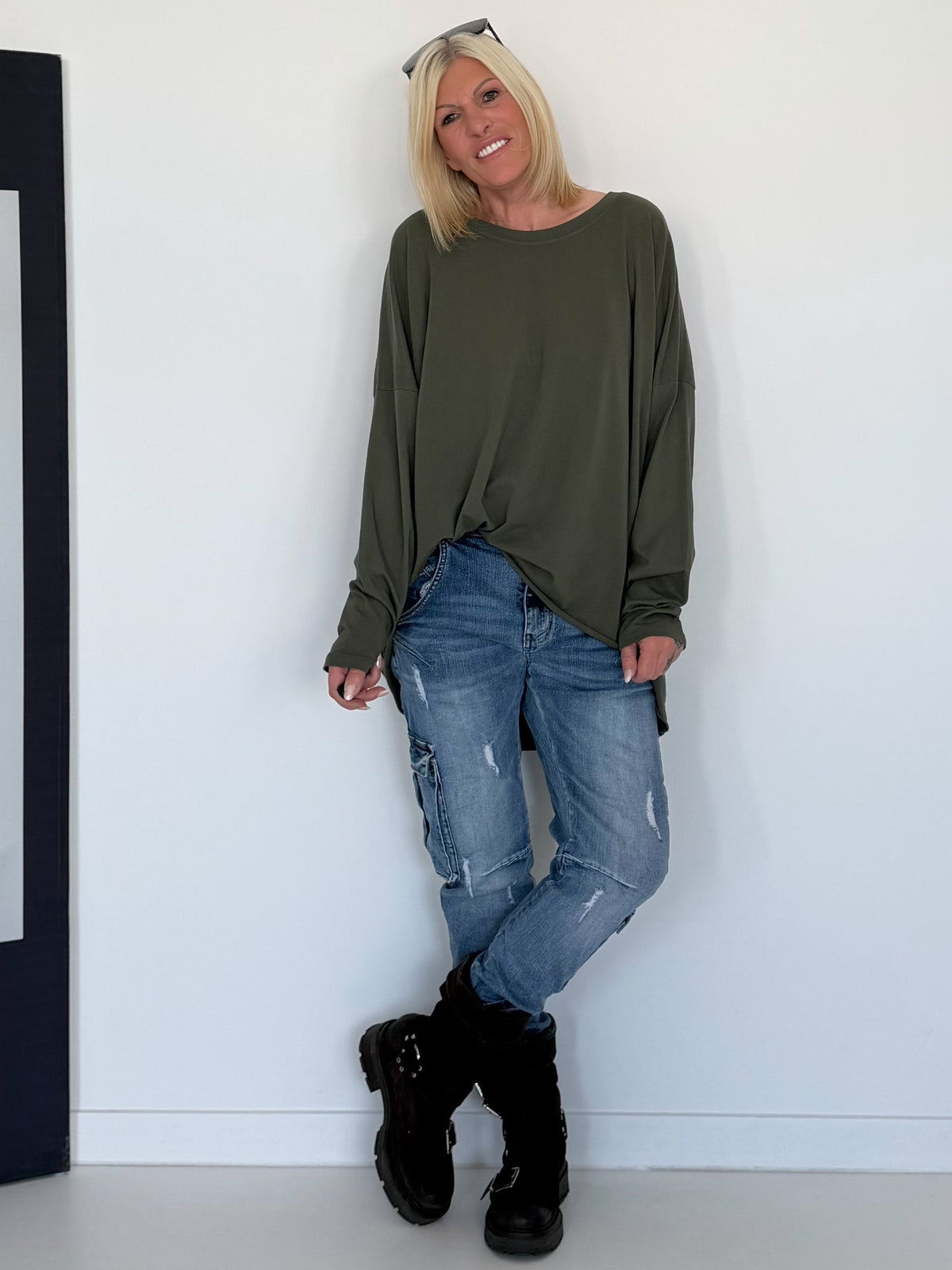 Oversized Shirt Style - oliv