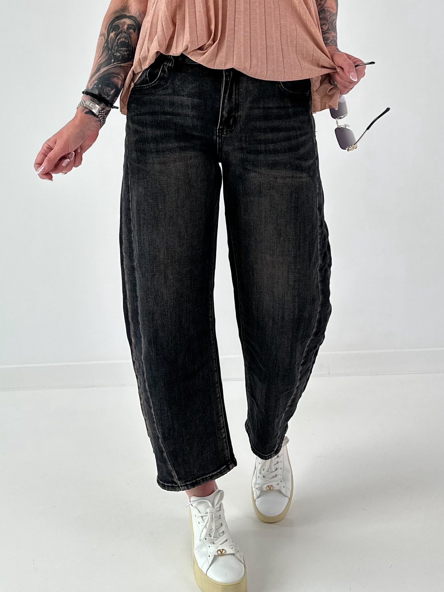 Ballon Jeans Hose - schwarz