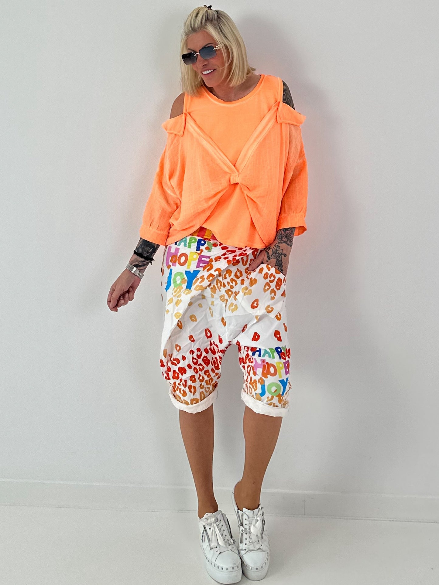 Tunika mit integrierten Top - neonorange