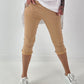 Capri Hose mit Bindeband - sand