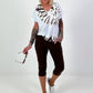 Batik Shirt - weiss-hellblau-dunkelbraun
