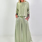 Two-piece set in a satin look - khaki