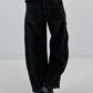 Ballon Jeans broek met leuke details - denim-zwart