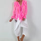 Tunika zum Binden mit Volants - neonpink
