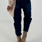 Boyfriend Jeans mit elastischem Bund - denim