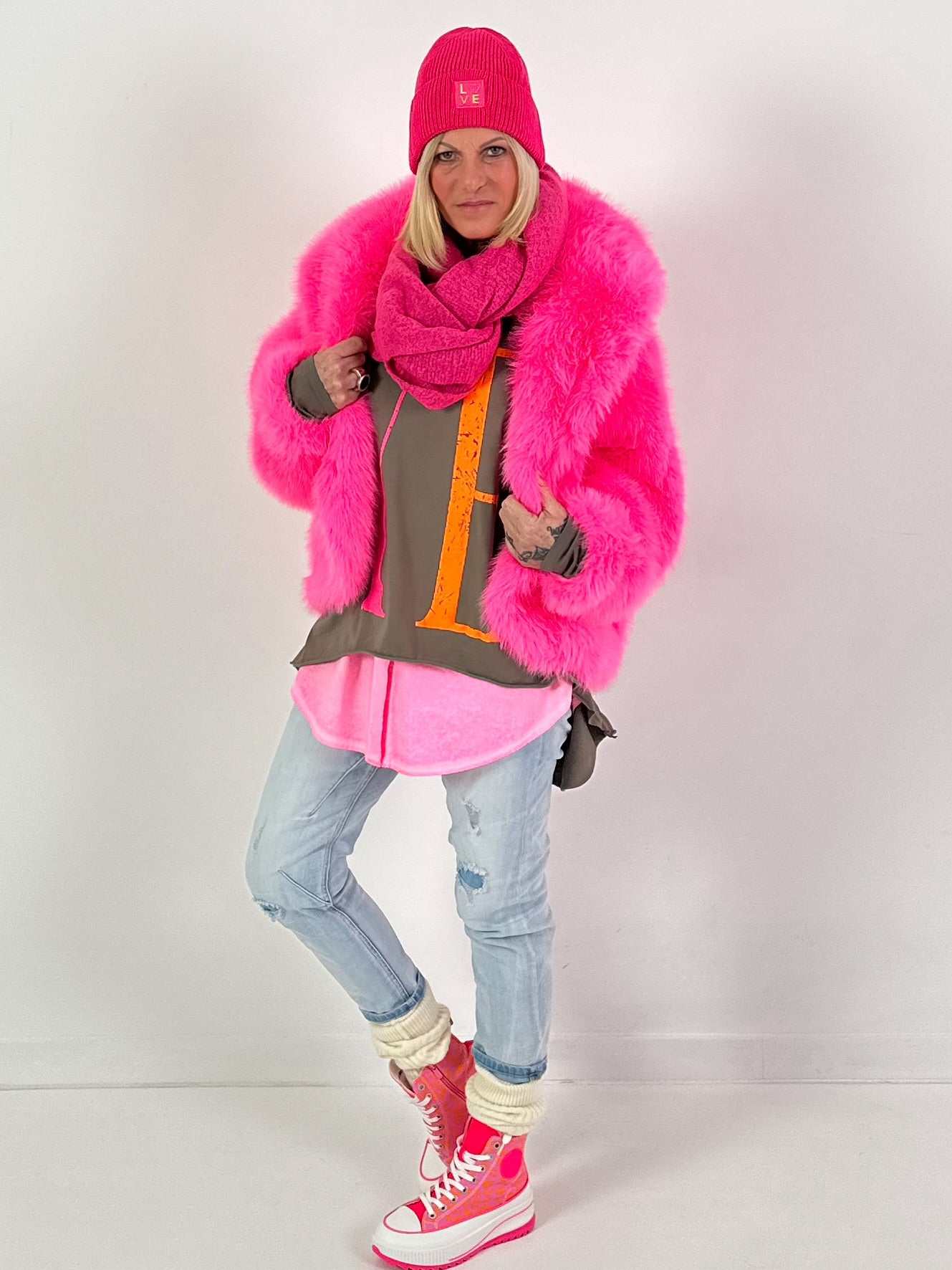 Bontjas model "Cloud 9" - neonroze