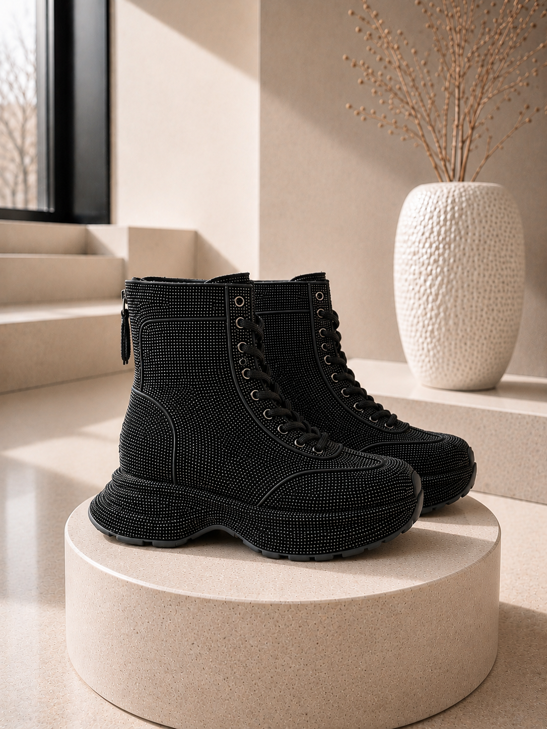 Bootie sparkle allover - black