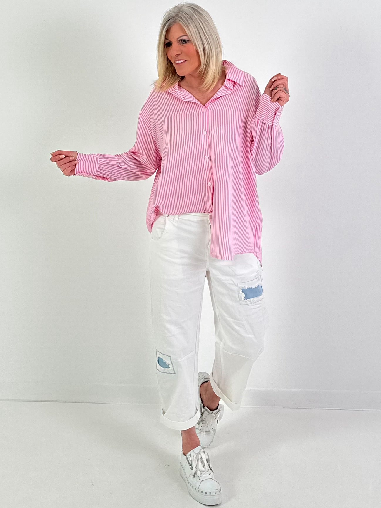 Culotte Jeans Model "Soft Canvas" - white