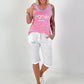 Leo Tanktop with Rhinestone Details - light blue multi-coloured
