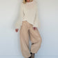 Kuschliger Pullover mit Fransen-Details - creme