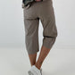 Hose mit Druckknöpfen Details - taupe
