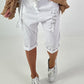 Baggy Short mit Schnürdetail - weiss