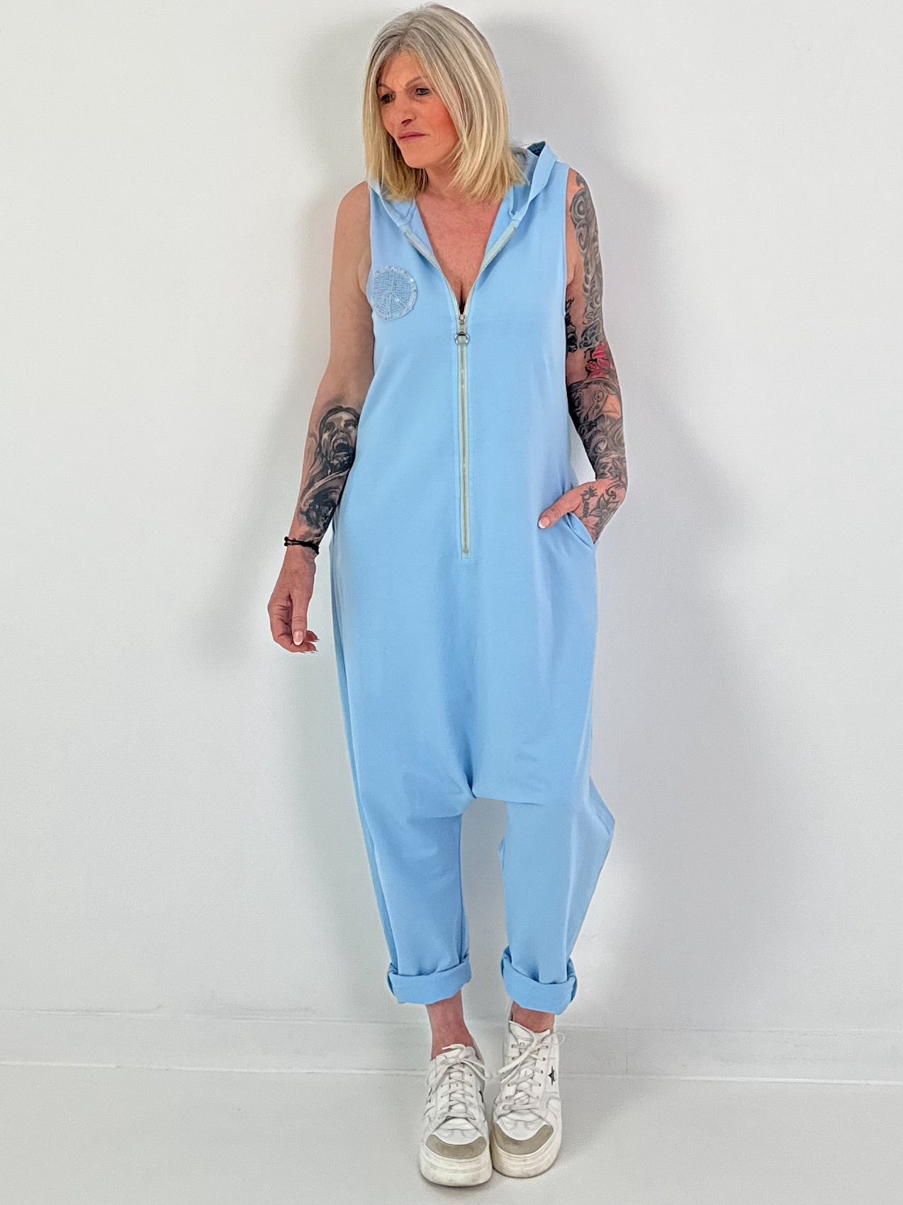 Jumpsuit Peace - hellblau