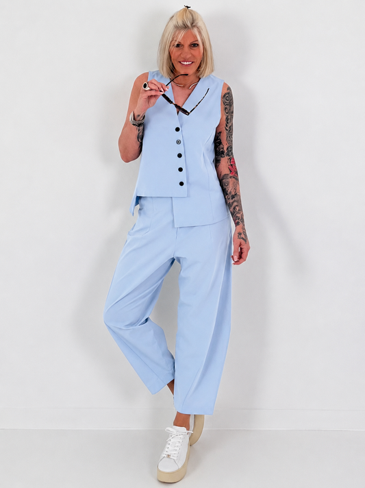 Weste asymmetrisch - hellblau