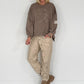 Sweater mit 3D-Print - taupe-leo