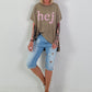 T-shirt Hej - chocolate